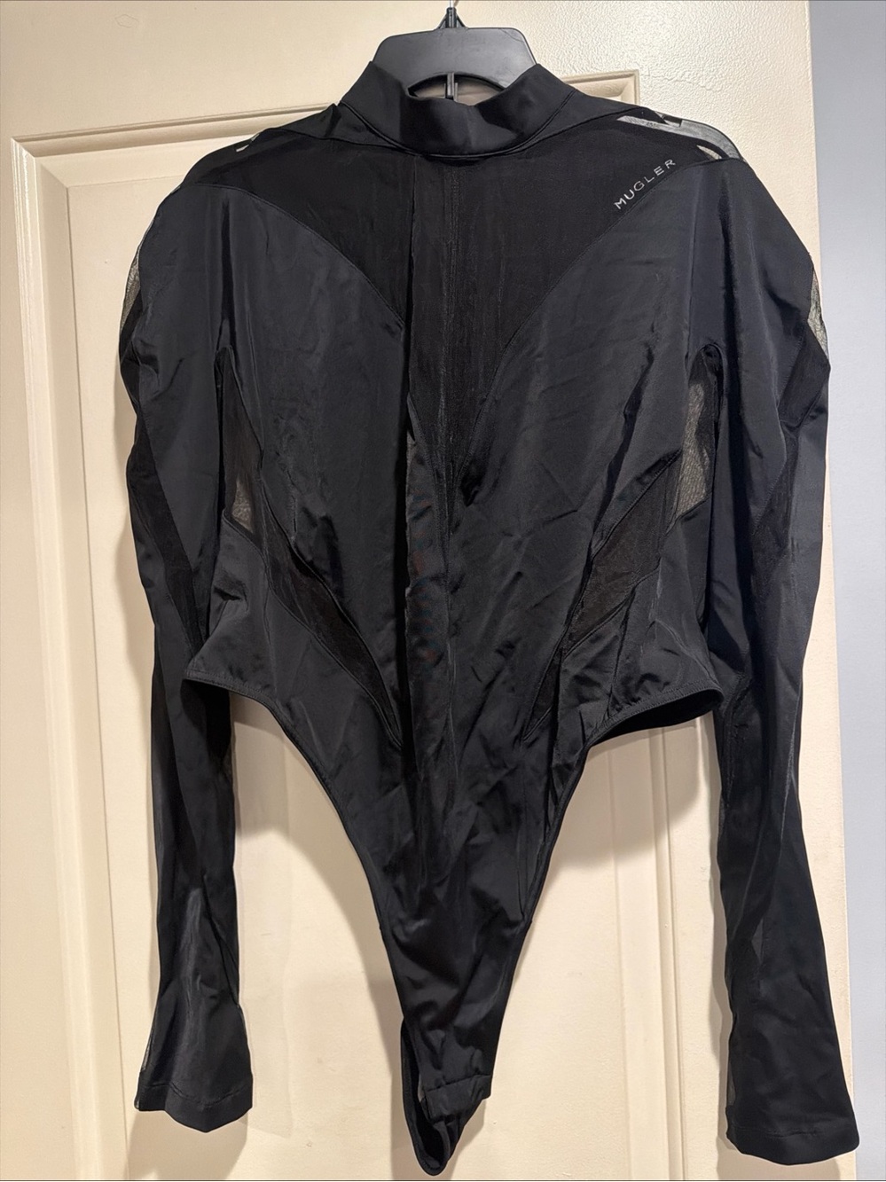 Thierry Mugler Black Zip-Front Mock Neck Top